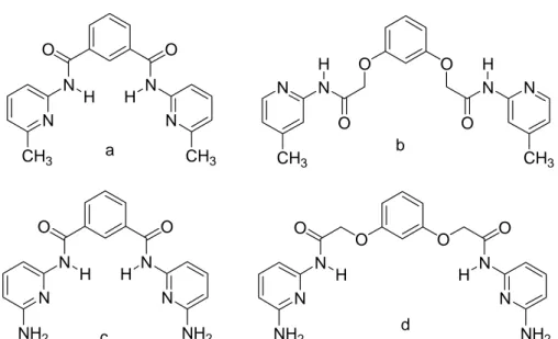 şekil 1.45 de gösterilen ligandların sentezini gerçekleştirmişlerdir [10].  Aminlerle  açilklorürlerin reaksiyonları için birçok yöntem önerilmiştir ama adı geçen makalede  kullanılan metodun seçilmesi uygun görülmüştür