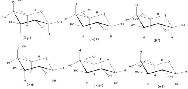 Fig. 3 Clockwise and counter clockwise positions of hydroxyl groups of glucopyranose