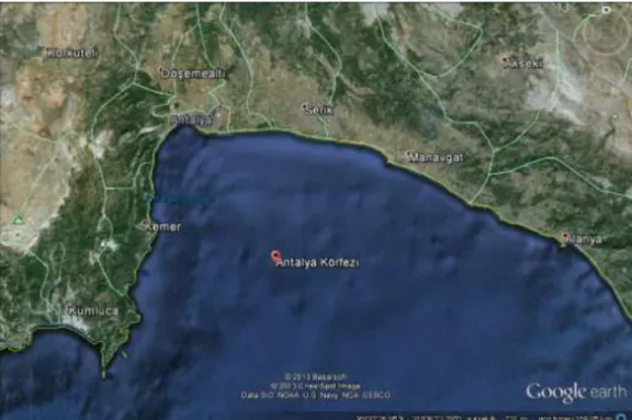ġekil 3.1:Antalya Körfezi‟nin haritadaki gösterimi 