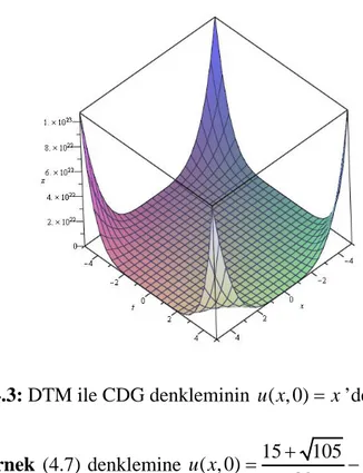 Şekil 4.3: DTM ile CDG denkleminin  ( ,0) u x = ’deki seri çözümü  x