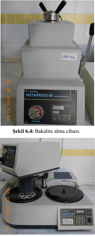 Şekil 6.4: Bakalite alma cihazı. 