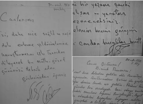 Figure 4. Handwritten letter and signatures by NÖ and signature by AÖ written to their family in 1983