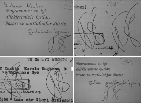 Figure 7. Two official documents including handwriting and signatures by NÖ in 1992. In addition to the changes in  his signature in Figure 6, the signature size was increased and more lines were added to the signature.