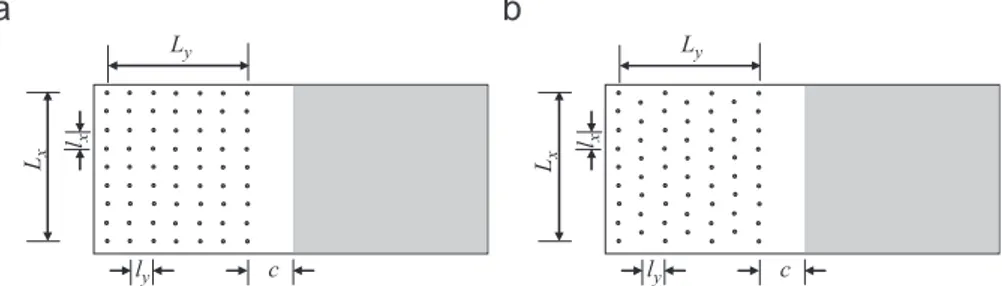 Fig. 5. Plans and geometric characteristics: (a) Case IV and (b) Case V.