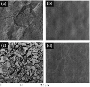 Figure 41 shows the surface morphology of the ZnO films grown at various O 2 pressures