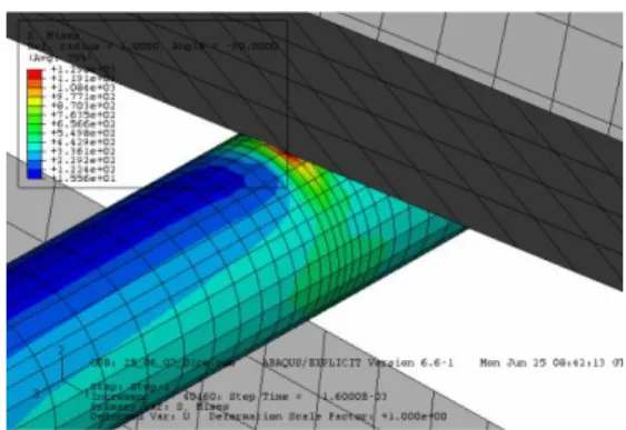 Figure 14. Initial contact of cutter to 5 mm. Aluminium wire 