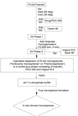 Figure  1:  Schematic  representation  of  in  situ  PLGA microsphere formation process [35]