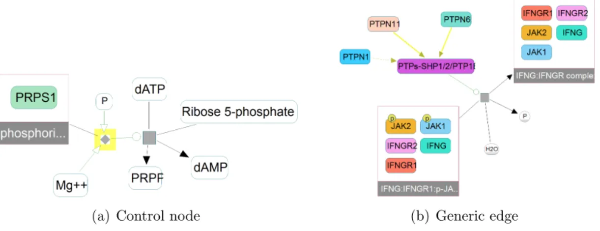 Figure 3.2: Structures of BioPAX that causes problems during application of BFS