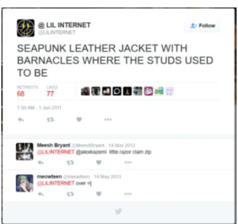 Figure 4: Screenshot from @Lilinternet’s first tweet that gave birth to  seapunk 