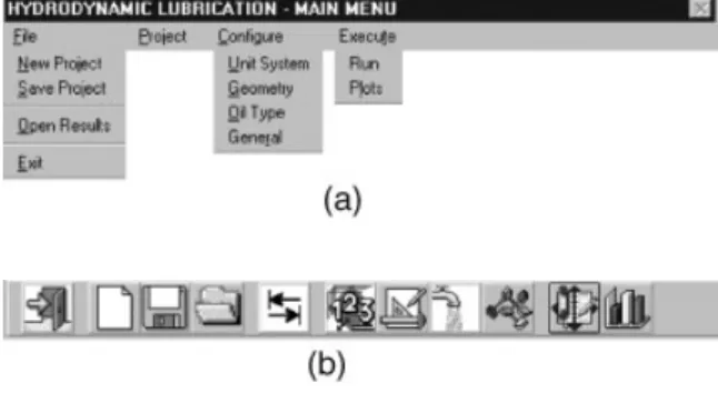 Figure 3 (a) Main menu, (b) toolbar.