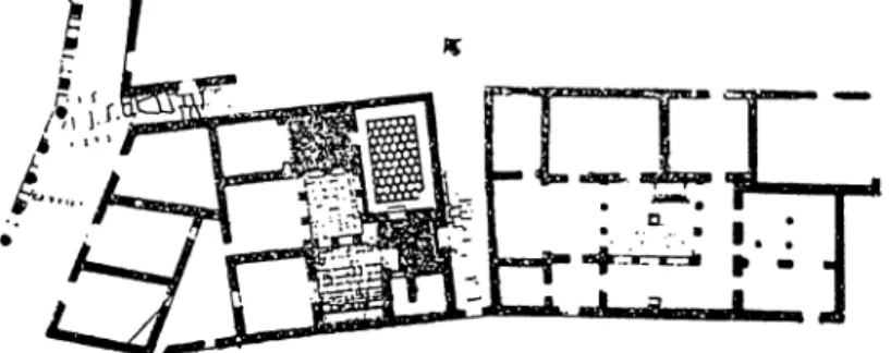 Figure  7  The  plan  of  a  house  functioning  as  shops  in  Side  during  Roman  period  (Usman,  1958:204)