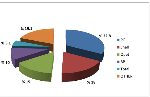 Figure 2.2-Market Shares of Fuel Distribution Companies in Turkey 