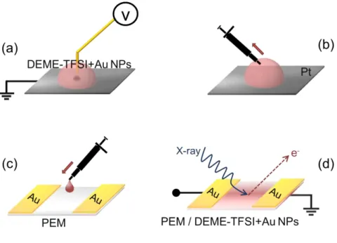 Figure  11.  Illustration  of  experimental  steps  for  analysis  of  electrochemically  prepared Au NPs within the DEME-TFSI