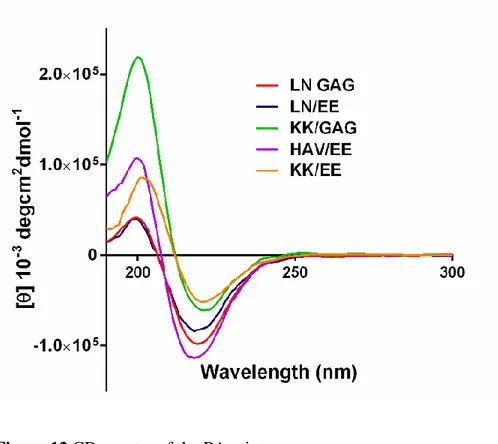 Figure  13  Height  map  of  peptide  nanofibers  imaged  by  AFM.  (a)  LN/GAG,  (b)  LN/EE, (c) KK/GAG, (d) HAV/EE, (e) KK/EE
