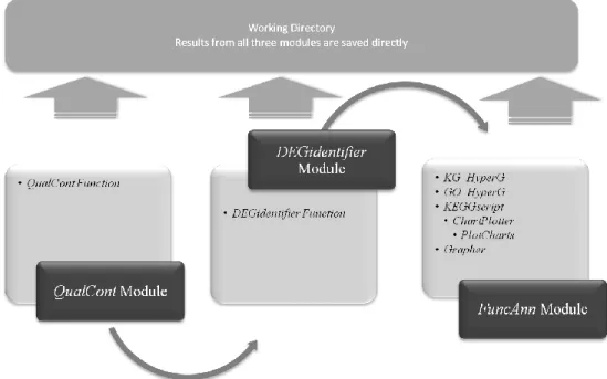 Figure 3: Workflow of the routine. The routine is composed of three modules, each of which is  composed of related functions