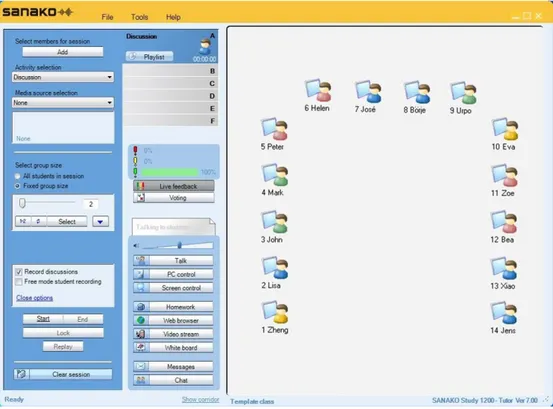 Figure 2 A screenshot of Sanako 1200 software in MLLs. 