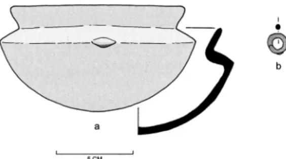 Abb.  4  Grab M-6-73: a  Ton – b  Bronze