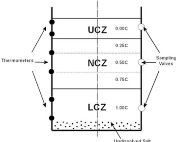 Fig. 3 shows the salinity concentration of each layer during the pond operation. The first data point for each layer corresponds to the initial concentration of each layer