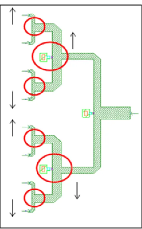 Figure 3.16: Asymmetry applied to the output matching network.