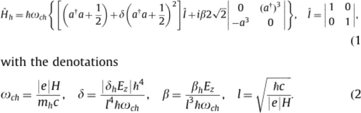 Fig. 2 shows that the change of the parameter C at a given parameter E z (or vice versa) shifts signiﬁcantly on the energy scale the lower branches of the heavy hole Landau levels