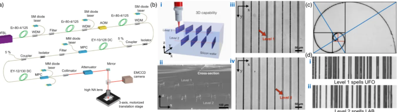 Fig. 1 (a) Schematic diagram of the setup. (b) Scheme for Si laser-scribing for multilevel structures