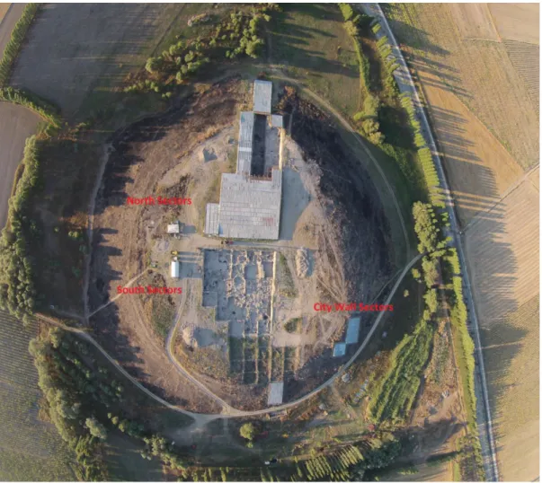 Figure 2: Aerial photograph of the mound (adopted from JIAA). 