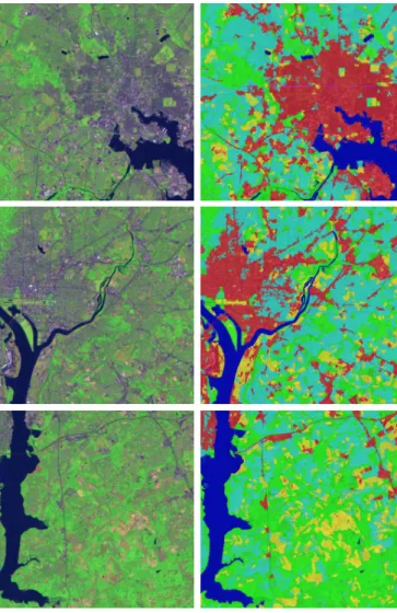 Fig. 5. Spatial relationships of region pairs: disjoined, bordering, invaded by, surrounded by, near, far, right, left, above and below.