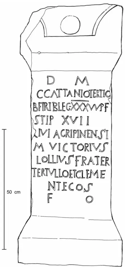 Fig. 1 The funerary memorial for C. Caius Cattanius Tertius (Ancyra Roman Baths Museum, Ankara; inv.-no