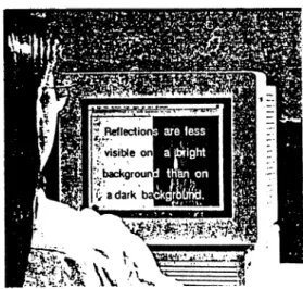 Figure 2.3 Reflections in negative and positive contrast screen