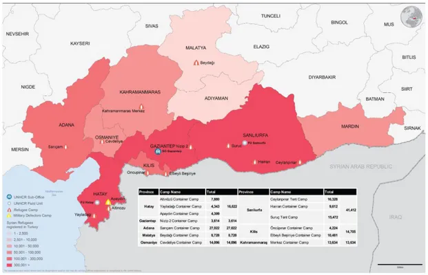 Figure 2.4: Refugee camps in Turkey, March 2019 [4]