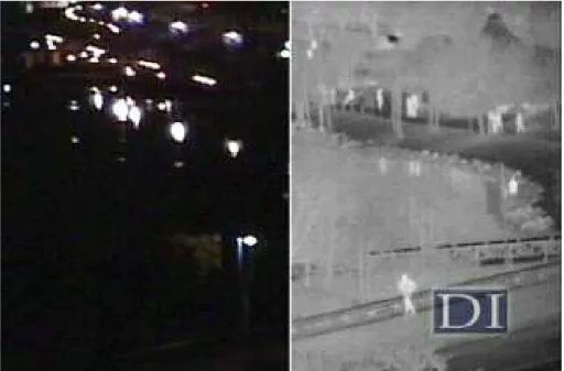 Figure 2.1: A comparison between the night vision camera and FLIR image.