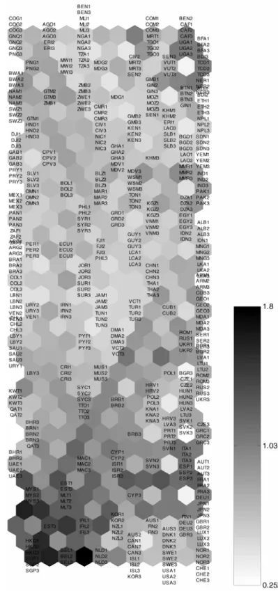 Figure 1  Kohonen U-matrix 