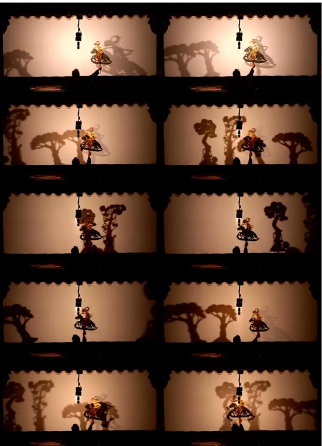 Figure 4. Animateness in Javanese Shadow Theatre. Images two seconds apart, ordered  from top left to bottom right