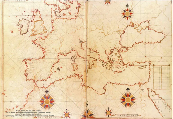 Figure 1. Map of the Mediterranean basin by Piri Reis, an Ottoman admiral, geographer, and cartographer