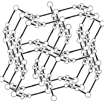 Figure  2.  The  rutile-related  structure  of  Cu(dca) 2 .  The  circles  represent  in  order  of  decreasing size Cu, N and C