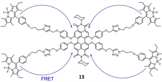 Figure 24. A literature example for BODIPY based Föster type energy transfer. 