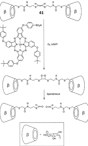 Figure 50. Cleavage of dithioethenyl bond results formation of monomeric structures from dimers