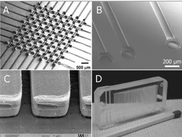 Figure 1: Disposable polymer microfluidic devices. (A) Basketweave pattern of a 3D PDMS  microchannel system