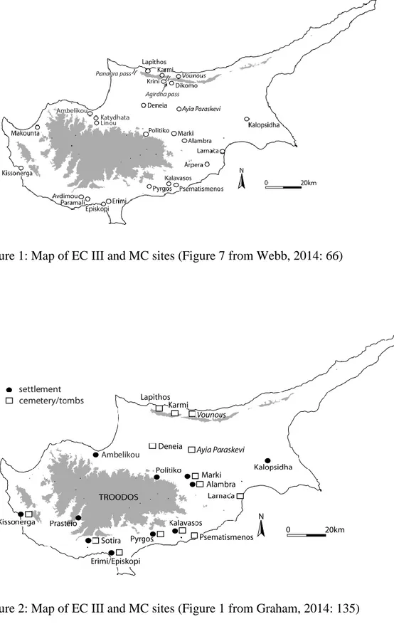 Figure 1: Map of EC III and MC sites (Figure 7 from Webb, 2014: 66) 