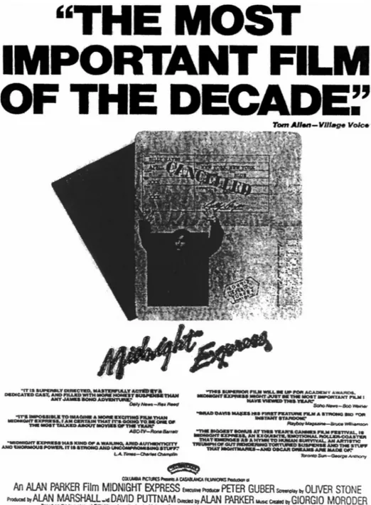 FIGURE 2 Press advertisement for Midnight Express, Village Voice, 16 October 1978, p. 73.