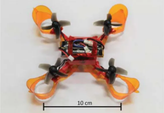 Fig. 1. Miniature, foldable, collision resilient quadcopter, MiniCoRe.