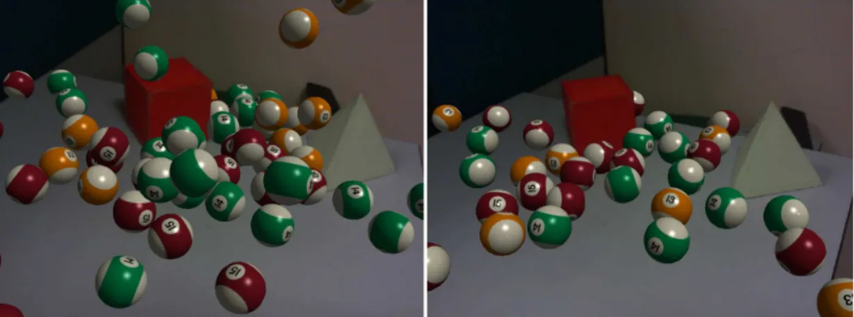 Figure 5.1: Sample augmented reality application with physics interaction and occlusion handling.