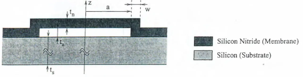 Figure  7.1:  Cross-sectional  view  of cMUT  structure.