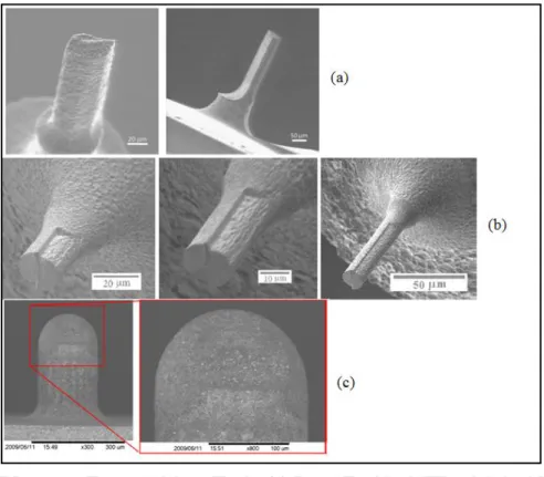 Figure 1.7 Different Types of Micro Tools: (a) 50m Tool by WEDG Method [Fleischer  et al