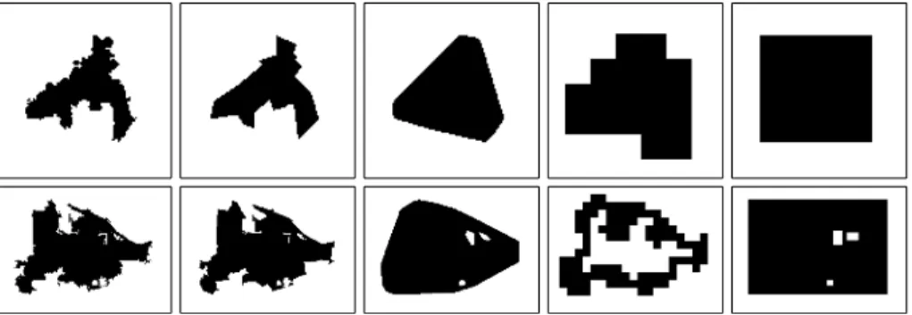 Fig. 2. Region representation examples. Rows show representations for two diﬀerent regions