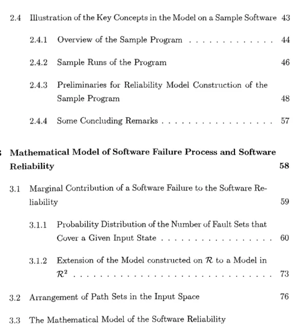 2.4  Illustration of the Key Concepts in the Model on a Sample Software  43 2.4.1  Overview  of the  Sample  P r o g r a m ......................................
