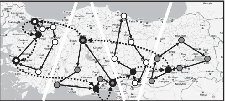 Table 3 Stops of the couriers. Couriers 1–4 are executed every week. Courier 5 is executed biweekly