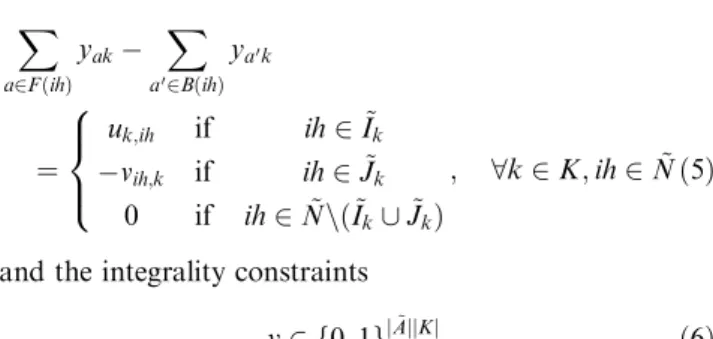 Figure 3 Structure of the ﬂow network G˜ ¼ (N˜, A˜).