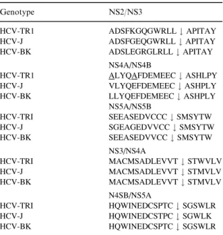 Table 3. Summary of amino acid differences between the HCV- HCV-TR1 Turkish isolate and other characterized HCV-1b genomes