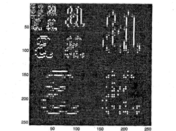 Figure  2:  Binary  Subband  Decomposition  of  the  letter ’a’: Morphological Subband Decomposition 